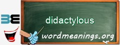 WordMeaning blackboard for didactylous